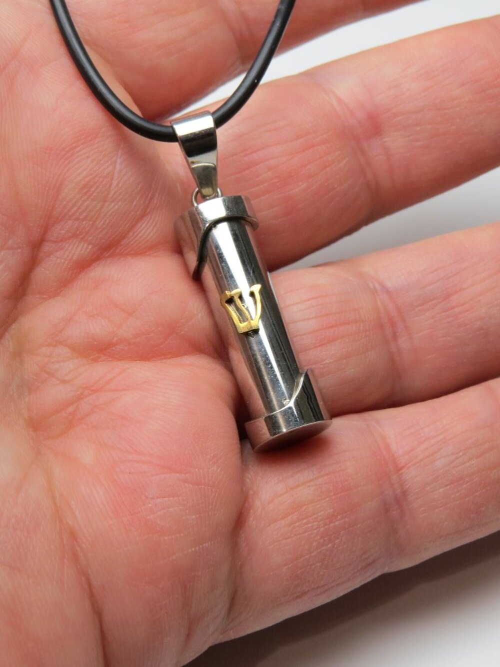Jewish Mezuzah Medallion & necklace
